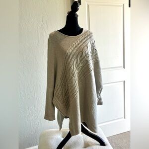 Pure Jill asymmetrical sweater in oatmeal.